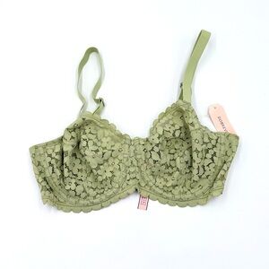 NWT Dobreva Lace Underwire Bra in Avocado Green Size 32C?